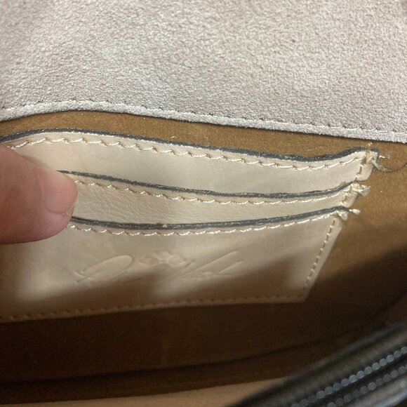 NWT Patricia Nash Small Latice Leather Olive Brown Oil Rubbed Crossbody - Picture 12 of 14